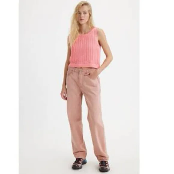 NWT Levi's 90s Women's Colored Denim Jeans Botanical Sunflower Pink 31X32 - Image 3