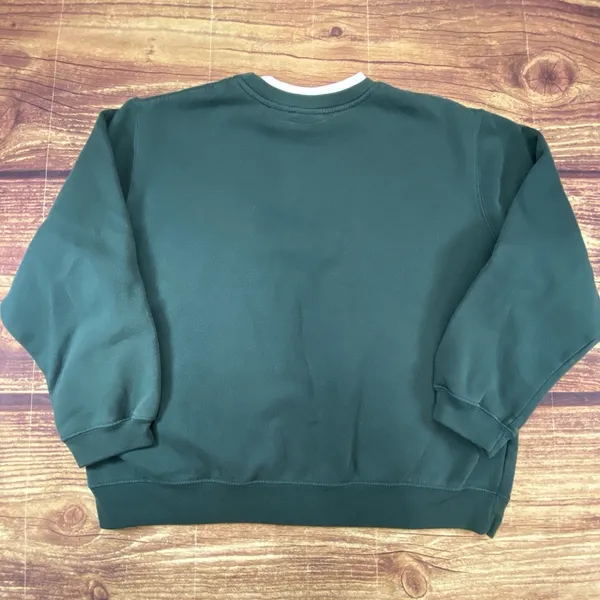 Vintage Classic Elements Christmas Sweatshirt Womens XL Green Embroidered - Image 2