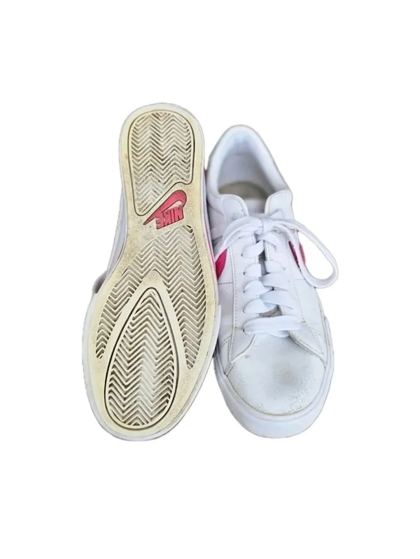 Nike Women's Pink White Sneaker Shoes Leather Size 8 Vintage Y2K 90s girlcore - Image 8
