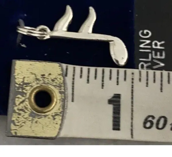 NWT Vintage Sterling Silver Old Stock Cellini Music Note Charm Pendant - Image 2