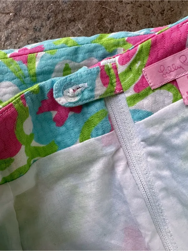 Lilly Pulitzer It's A Delicacy Embroidered Lace Mini Skirt Pink Green Size 0 - Image 5