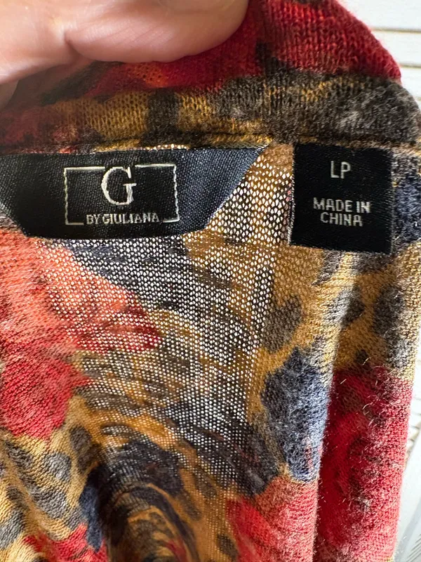G by Giuliana long sleeve rose cardigan size L - Image 4