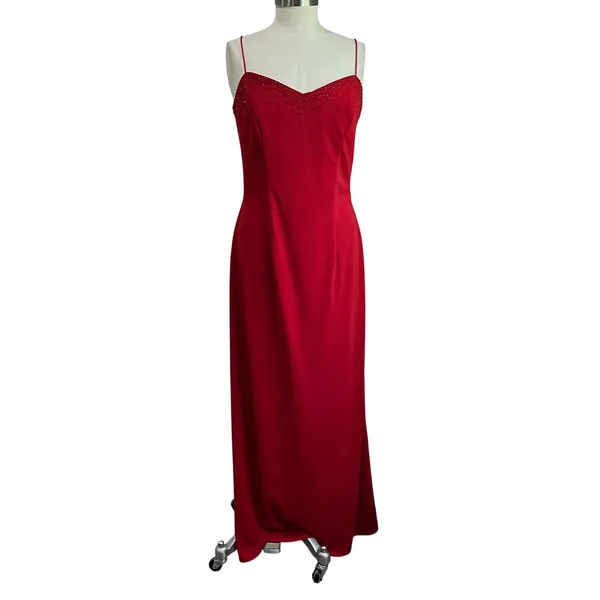Vintage 1990s Dave and Johnny by‎ Laura Ryner Red Formal Gown Sz 11/12 - Image 3