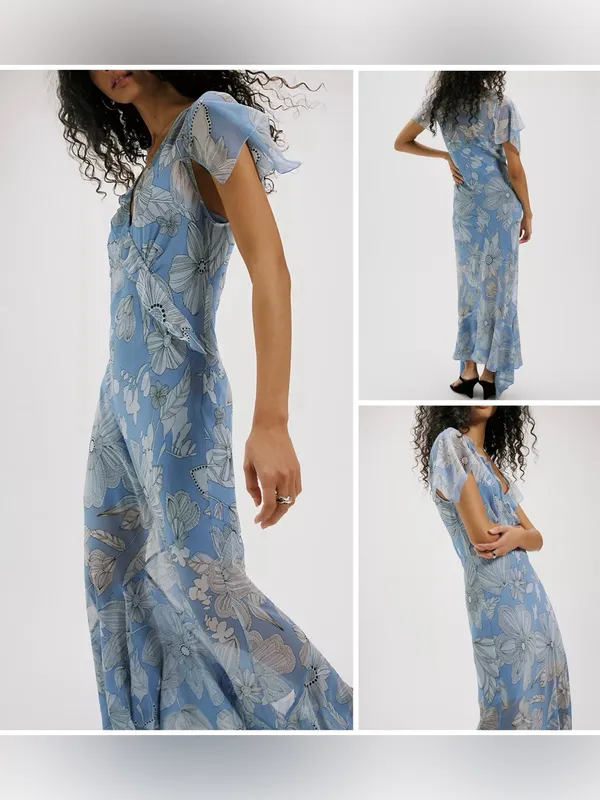 NWT Free People Moonlight Maxi Dress - blissful blue - size 6 - Image 2
