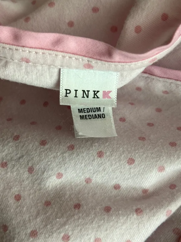 Pink K Pink Button Front Med. Sleeveless PJ Set Matching Pants Stretch Waistband - Image 6