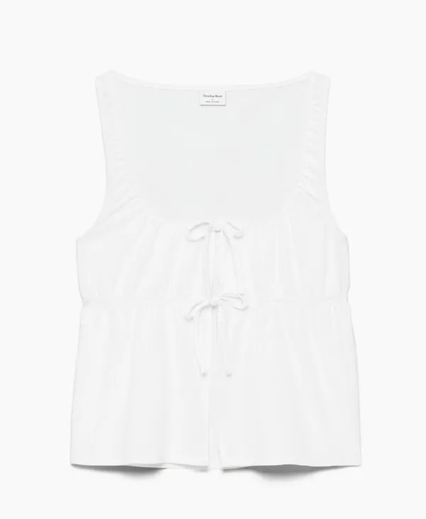 NWOT Aritzia Sunday Best Tie Top in White - Image 3
