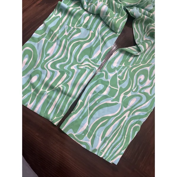 Lilly Pulitzer Cambridge Pullon Palazzo Pants Finders Keepers Blue Green Xl - Image 10