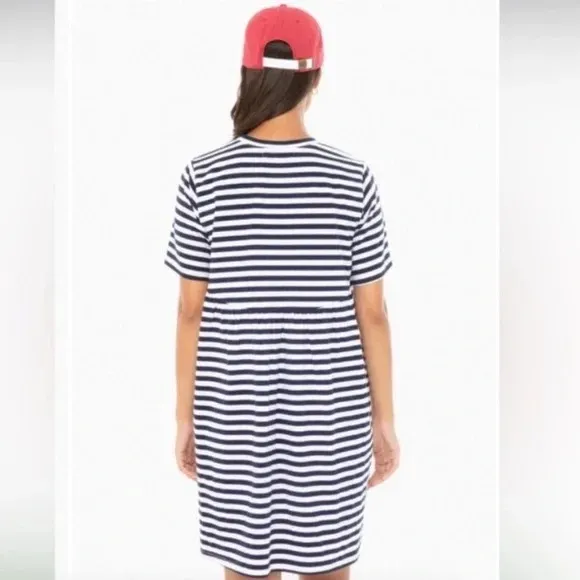 Pomander Place Tuckernuck Women's Navy Striped Zoe Mini Tee Dress T-Shirt Size S - Image 2