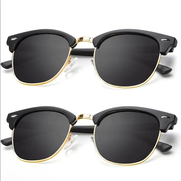 Black Polarized Sunglasses, Unisex Sun Glasses for Driving UV Protection EUC - Image 2