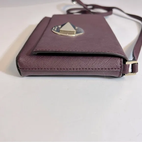 Kate Spade Sally Newbury Lane Burgundy Mulled Wine Crossbody Leather‎ Bag - Image 4