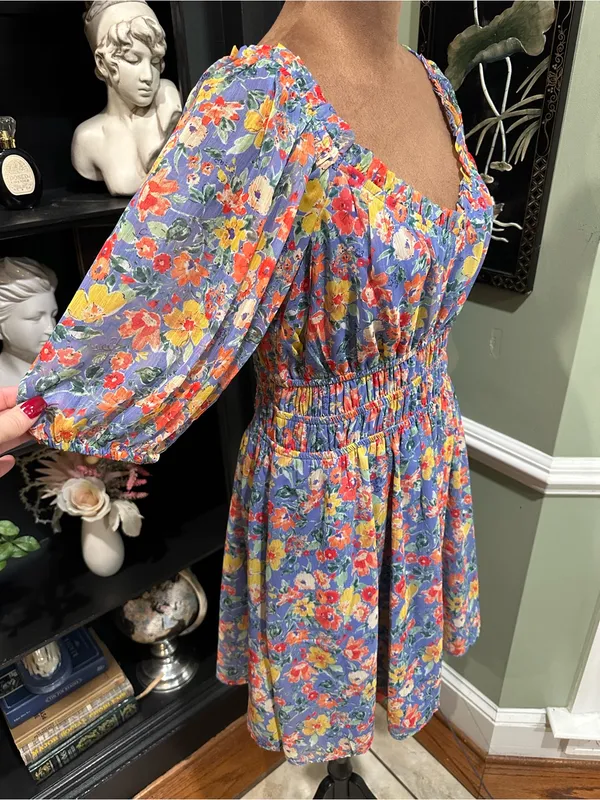 Vince Camuto Floral Puff Sleeve Mini Dress – Size 10 - Image 9