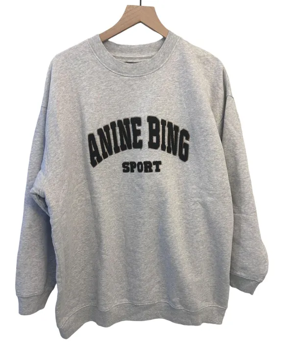 ANINE BING Sport Tyler Sweatshirt Heather Grey Size Large NWT ( SOLD OUT) - Image 3