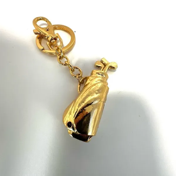 Gold tone rhinestone gold bag key chain purse clip - Image 4