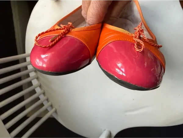 Paul Mayer Attitudes Orange and Pink Cap Toe Ballet Flats - Image 8