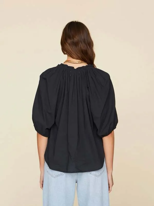 Xirena Black Puff Sleeves Jules Top Size Medium - Image 2
