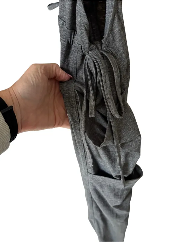 Halara - NWT Gray Sleeveless Drawstring Pocket Harem Jumpsuit Sz M - Image 8