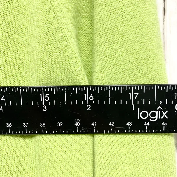 Vintage White Stag Sweater Women Sz Small Green Collared Button Front 3/4 Sleeve - Image 4