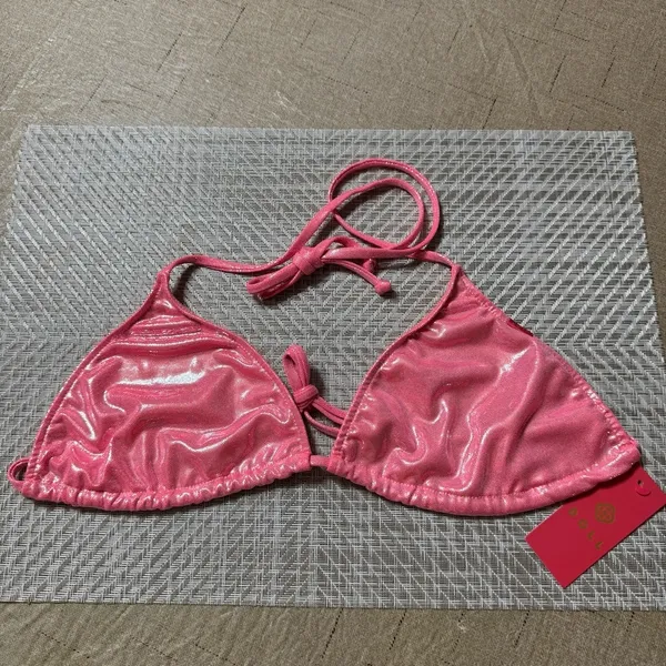 Doll Pink Cosmic Shimmer Triangle Swimwear Top Size Large‎ - Image 2