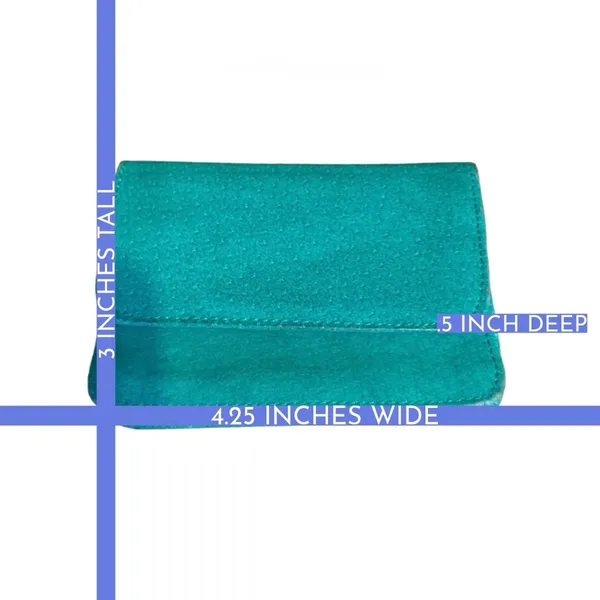 Vintage 1990'S Lillian Vernon Teal.Green Suede Change Purse Wallet - Image 12