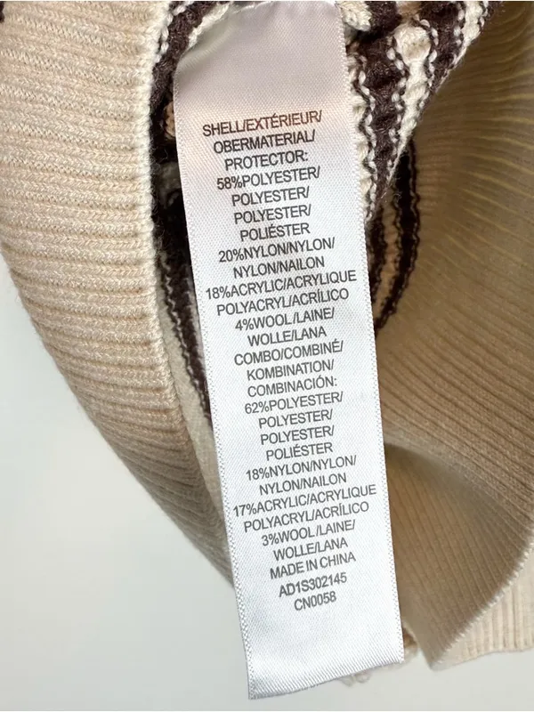 NWT Adrianna Papell Button Front‎ Striped Pointelle Cardigan Sweater Cream Brown - Image 13