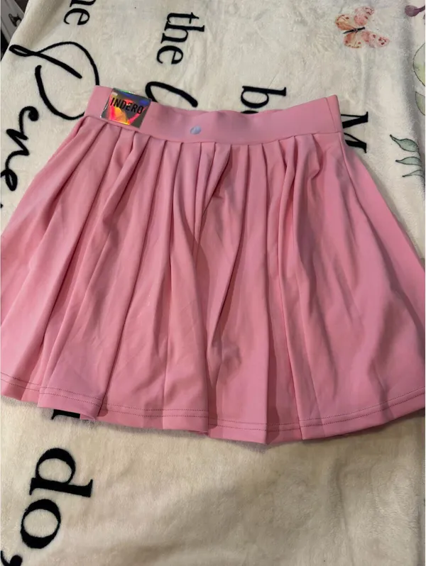 Indero Active Women's Solid Pleated Athletic Skort Skirt Size L Pink Size L - Image 5