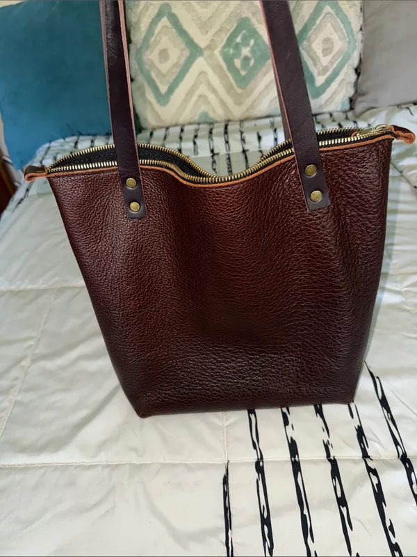 Portland Leather Tote Bag in Dark Brown - Classic Everyday Carry - Image 6