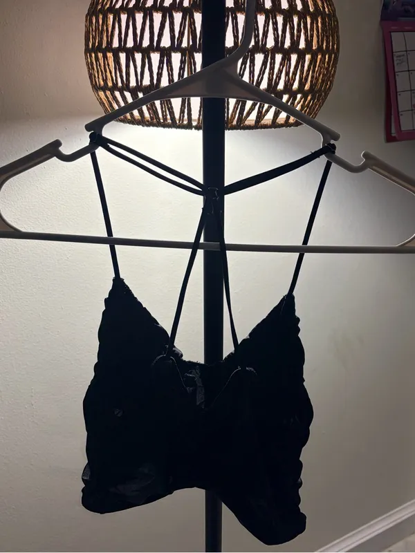 Strappy Black Lace-Trim Bandeau Bralette - Women Intimates & Sleepwear - Image 4