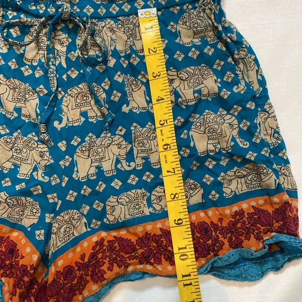 121 Angie Strapless Shorts Boho Elephant Romper Size Medium - Image 7