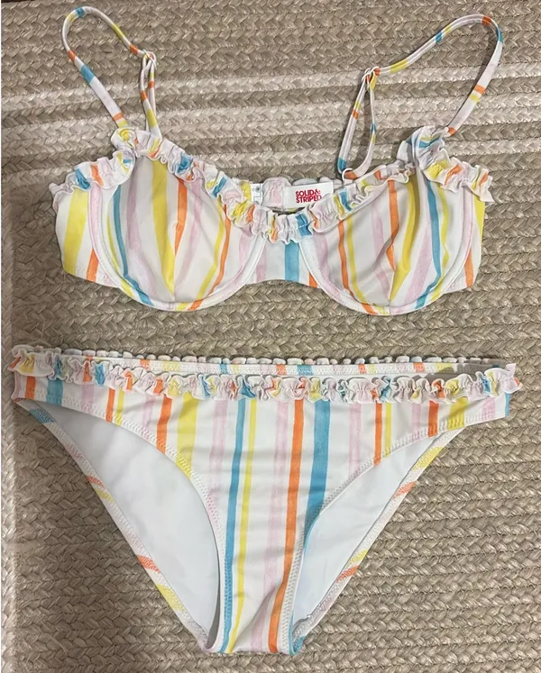 Solid & Striped Bikini Set - Image 3