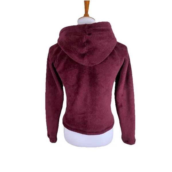 American Giant Burgundy Fleece Zip Hoodie Cozy USA Made XS - Image 3