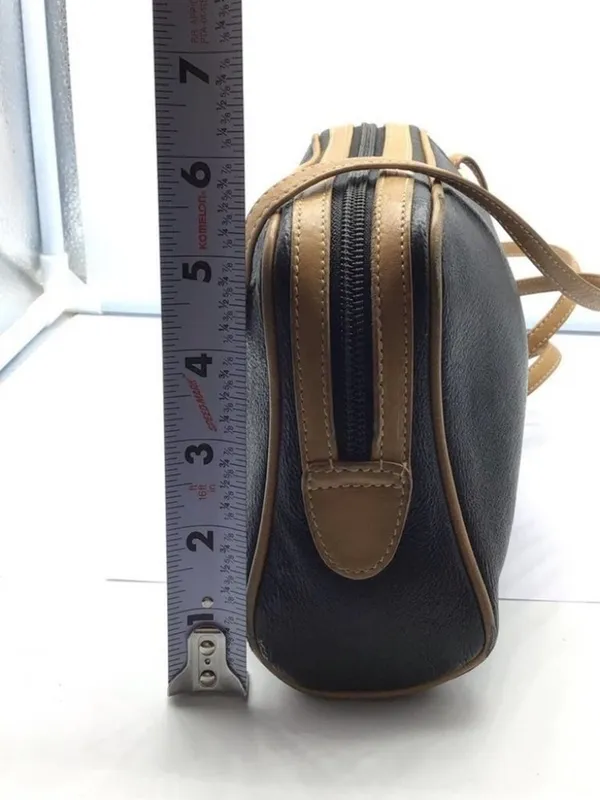 Vintage Gucci Plus Black Coated Leather Crossbody Bag 22" Strap - Image 14