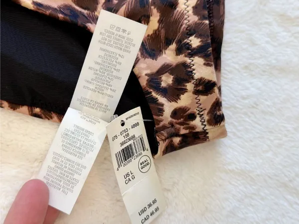 NWT Aerie Leopard Scoop Bikini Top - Size: Large - Image 4