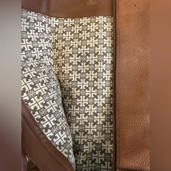 Tory Burch‎ women’s Brown Leather Logo Knee Length Boots Size 9 - Image 15