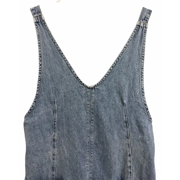 Free People "We The‎ Free" High Roller Denim Jumpsuit Light Wash Women's Size XS - Image 3