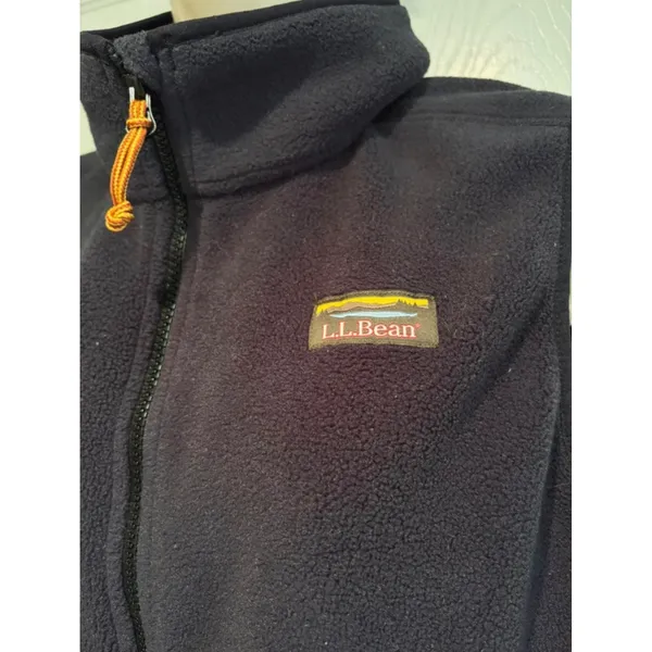 LL Bean Womens Mountain Classic Fleece Vest Navy Blue Full Zip M REG 504675 cozy - Image 3