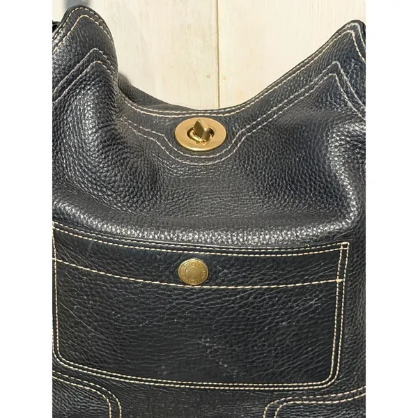 Coach Chelsea Black Pebbled Leather Hobo Shoulder Bag 10948 Turnlock Vintage Y2K - Image 4