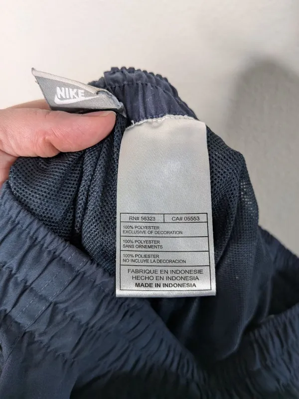 Nike Womens Navy Blue Windbreaker y2k retro Pants split seam Small track pant - Image 10