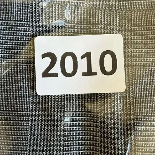 Zara Basic Gray Plaid Ruffle Pockets High Waist Straight Leg Pants SZ S #2010 - Image 14
