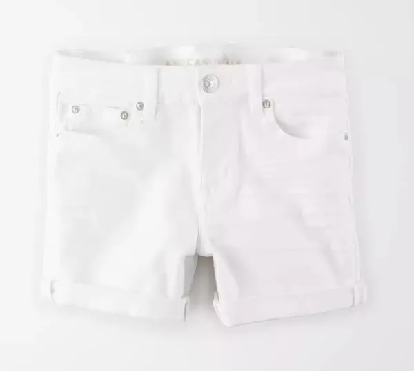 White Denim Midi Shorts - Image 2