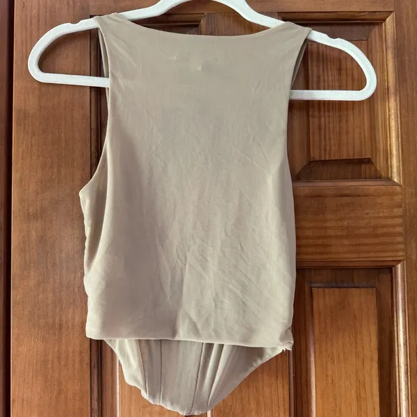 Tic Toc Scarlet Label Corset Top Women’s Small Nude Tan Boning Bustier Shirt - Image 2