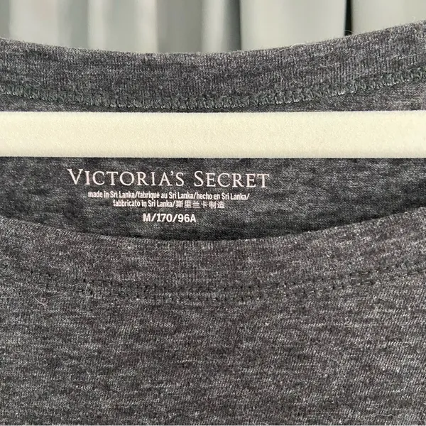 VICTORIA’S SECRET Love Rhinestone Long sleeve Gray Top Medium - Image 4