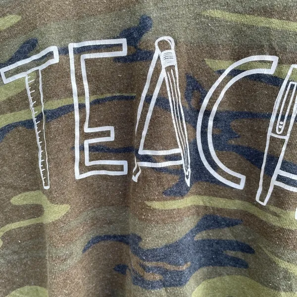 Camouflage Teacher Graphic Tee - Image 4