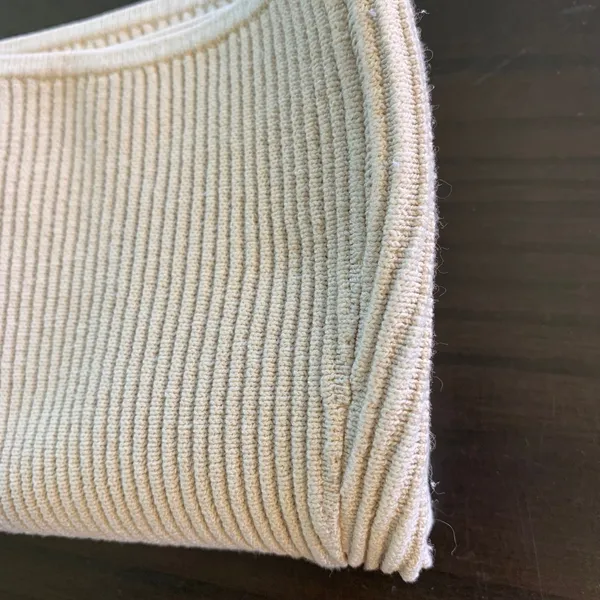 BABATON Beige Ribbed Knit Tube‎ Top Bandeau M Neutral Basic Capule Layering - Image 9