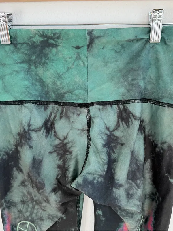 Teeki Tie Dye Feather Dreamcatcher Yoga Leggings Pants Small - Image 5