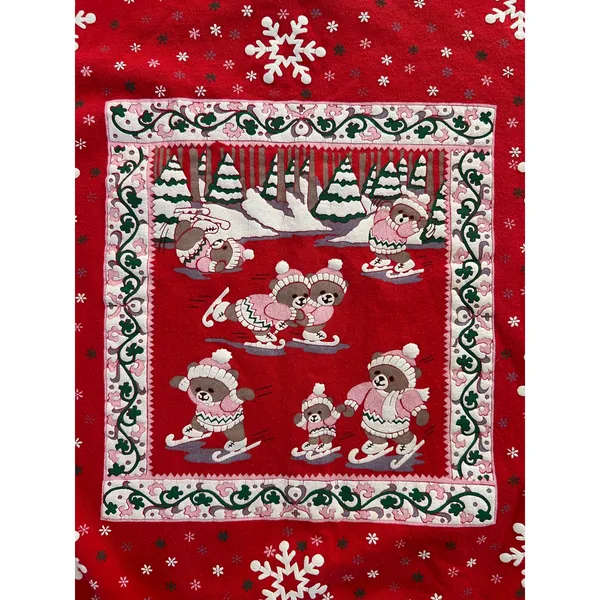 Vintage 90s Spumoni by Franko Christmas Skating Bears Sweatshirt Women's Medium - Image 12