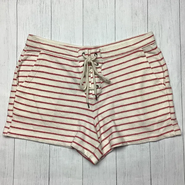 NWT aerie Red and Ivory Striped Shorts Size Medium - Image 10