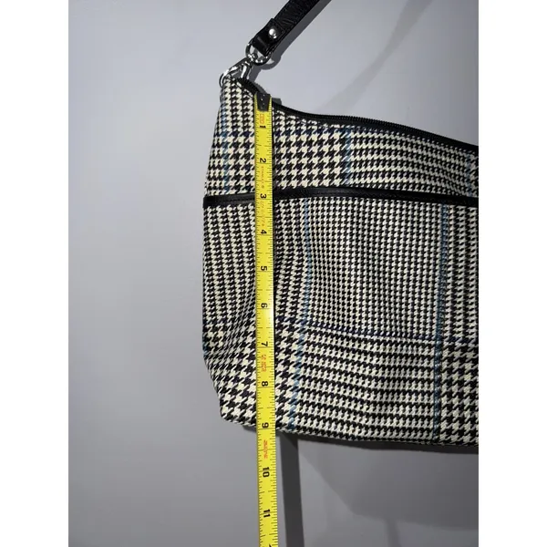 Vintage Lauren Ralph Lauren Houndstooth Zippered Purse Bag Detachable Strap M - Image 4