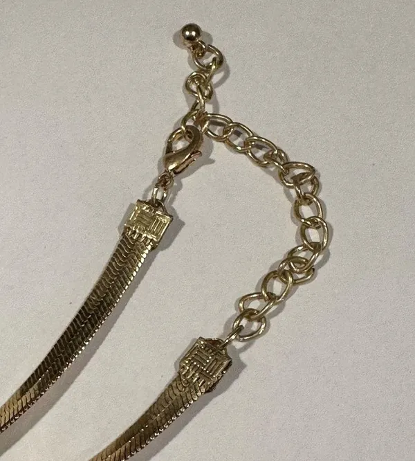 A New Day Necklace~Gold Plate~Coral Medallion~Herringbone Chain - Image 4