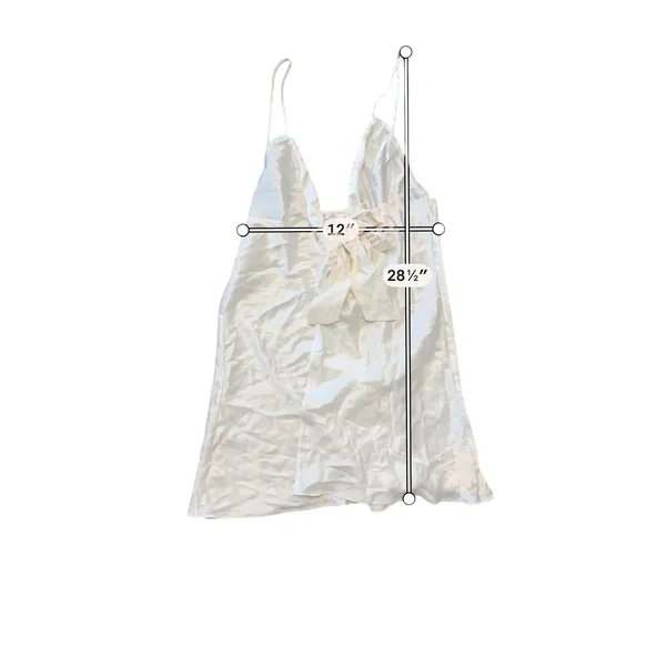 Victoria’s Secret 90s Silk Babydoll Tie Front Slip Dress Medium White Lingerie - Image 7