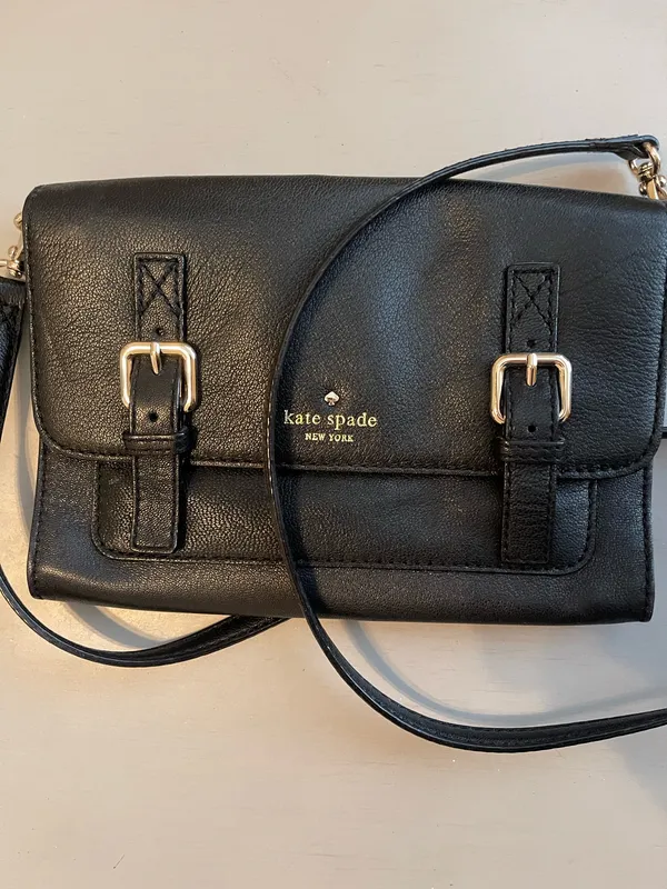 Vintage Kate Spade Purse Leather Black - Image 2